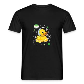 Ente Astronaut Aromantic Pride - Männer T-Shirt - Schwarz - Vorne - AI Model Male 178 light (178cm)