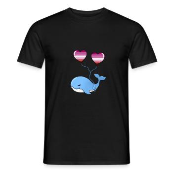 Wal Herzballon Lesbian - T-shirt homme - noir - Devant - AI Model Male 178 light (178cm)