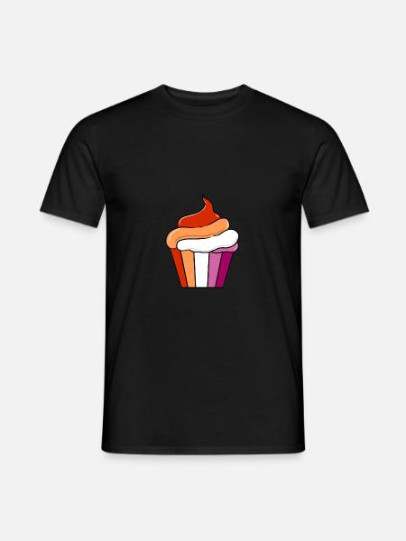 Cupcake lesbienne Orange Pink Lesbian Pride - T-shirt homme - noir
