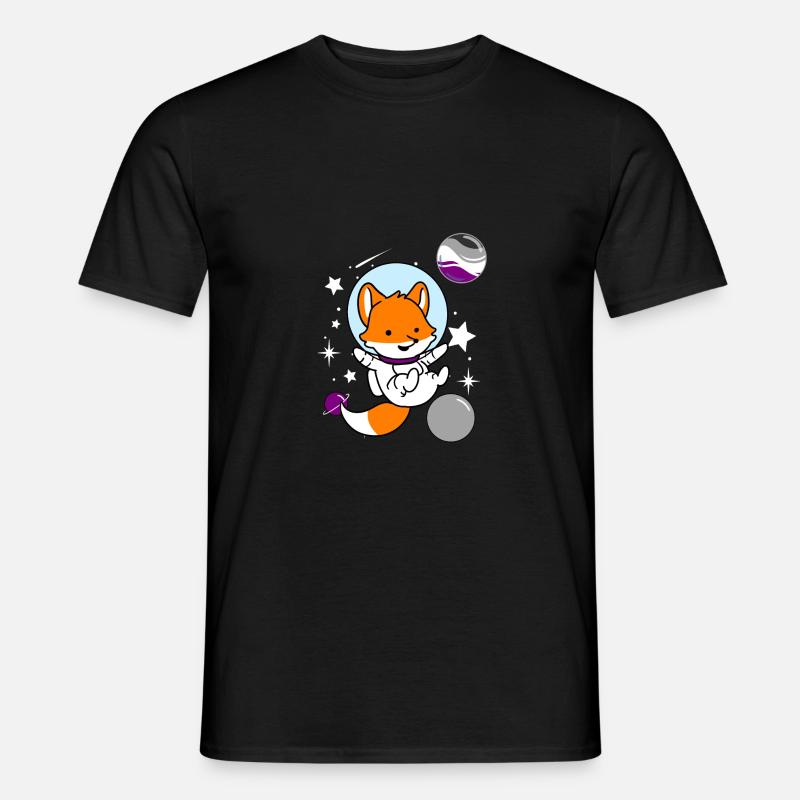 Fuchs Astronaut Ace Pride - Männer T-Shirt - Schwarz