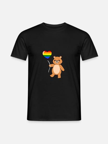 Teddy Bear Balloon Gay Bear Pride - Men's T-Shirt - black