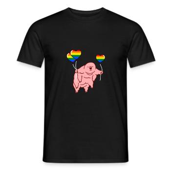Bärtierchen Herzballon LGBT Gay Pride - Männer T-Shirt - Schwarz - Vorne - AI Model Male 178 light (178cm)