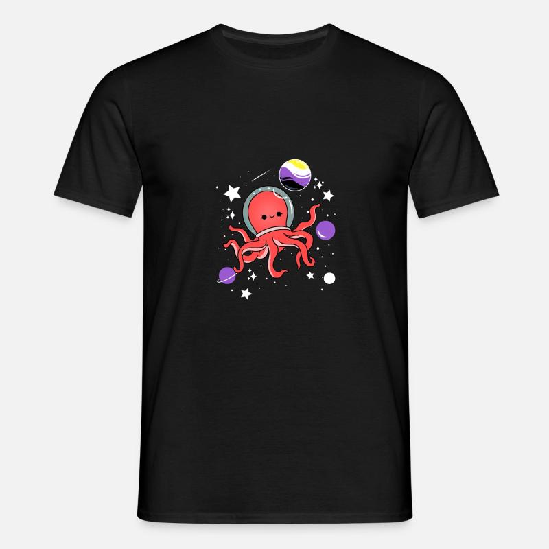 Octopus Astronaut Nonbinary Pride - Men's T-Shirt - black