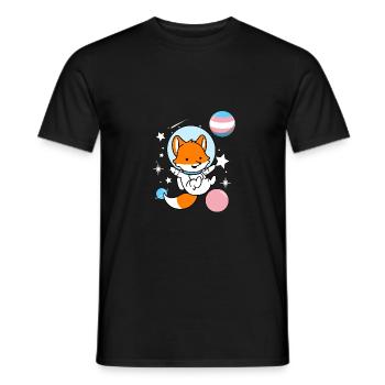 Fuchs Astronaut Trans Pride - Men's T-Shirt - black - Front - AI Model Male 178 light (178cm)