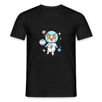 Corgi Space Trans Pride - Men's T-Shirt - black - Front - AI Model Male 178 light (178cm)