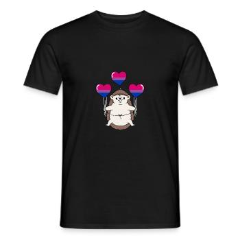 Hérisson Ballon Bisexual Pride - T-shirt homme - noir - Devant - AI Model Male 178 light (178cm)