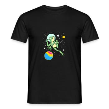 Pansexual Frog Astronaut Pan Pride - Men's T-Shirt - black - Front - AI Model Male 178 light (178cm)