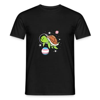 Turtle Astronaut Trans Pride - Men's T-Shirt - black - Front - AI Model Male 178 light (178cm)