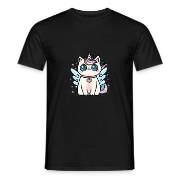 Transgender Katzen Einhorn Trans Pride - Männer T-Shirt - Schwarz - Vorne - AI Model Male 178 light (178cm)