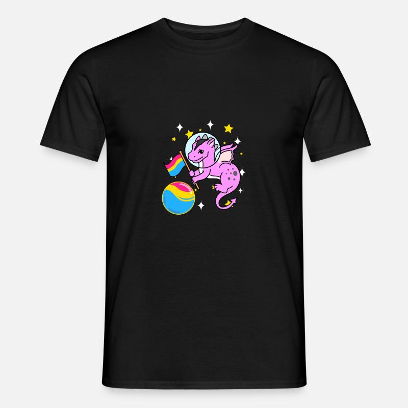 Drache Astronaut Pan Pride - Männer T-Shirt - Schwarz