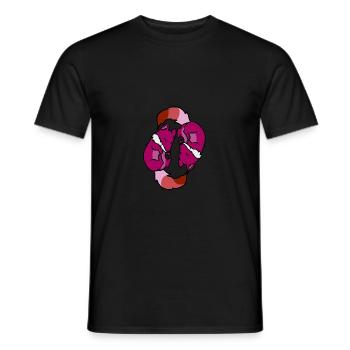 Yin Yang Füchse Lesbian Pride - Männer T-Shirt - Schwarz - Vorne - AI Model Male 178 light (178cm)