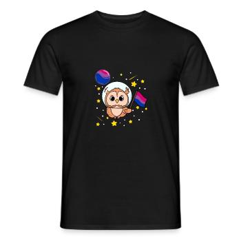 Hibou Dans l’espace Bisexual Pride - T-shirt homme - noir - Devant - AI Model Male 178 light (178cm)