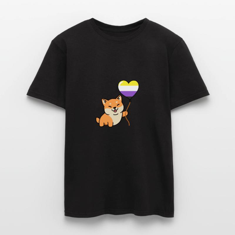 Shiba Inu Nonbinary Pride Balloon Nonbinary Pride Men’s T-shirt