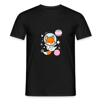 Fox Astronaut Demigirl Pride - Men's T-Shirt - black - Front - AI Model Male 178 light (178cm)