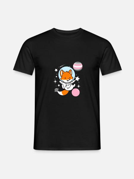 Fox Astronaut Demigirl Pride - Men's T-Shirt - black