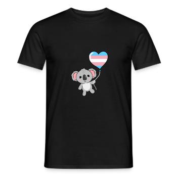 Koala Herzballon Trans Pride - Männer T-Shirt - Schwarz - Vorne - AI Model Male 178 light (178cm)