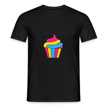 Pansexual Cupcake Pan Pride - Men's T-Shirt - black - Front - AI Model Male 178 light (178cm)
