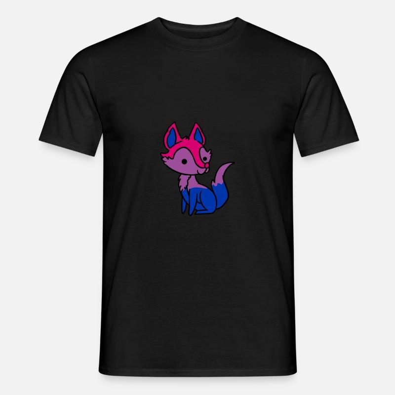 Bisexual Pride Fox Bisexual Gift - Men's T-Shirt - black