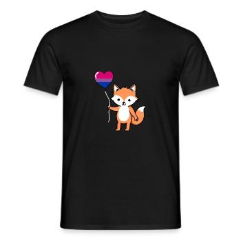 Fuchs Herzballon Bisexual Pride - Männer T-Shirt - Schwarz - Vorne - AI Model Male 178 light (178cm)