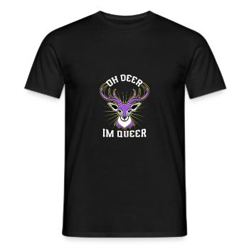 Oh Deer at Queer Nonbinary Pride - Men's T-Shirt - black - Front - AI Model Male 178 light (178cm)