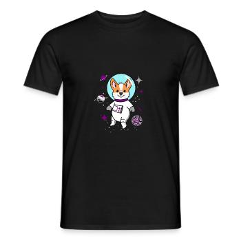 Asexuelles Corgi im Weltraum Ace Pride - Männer T-Shirt - Schwarz - Vorne - AI Model Male 178 light (178cm)