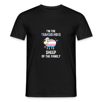 Chez les moutons transgenres de la famille - T-shirt homme - noir - Devant - AI Model Male 178 light (178cm)