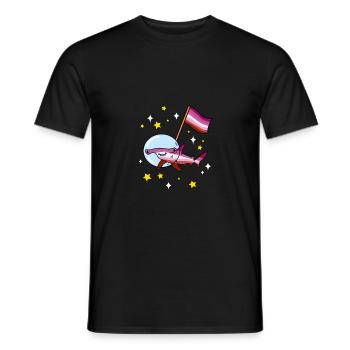 Lesbischer Hammerhai im Weltraum Lesbian Pride - Männer T-Shirt - Schwarz - Vorne - AI Model Male 178 light (178cm)