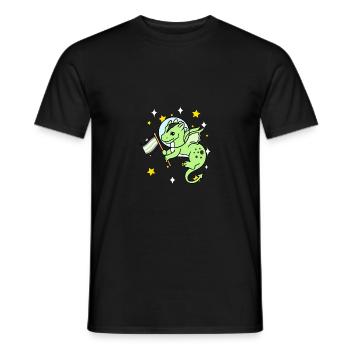 Agender Dragon in Space Agender Pride - Men's T-Shirt - black - Front - AI Model Male 178 light (178cm)