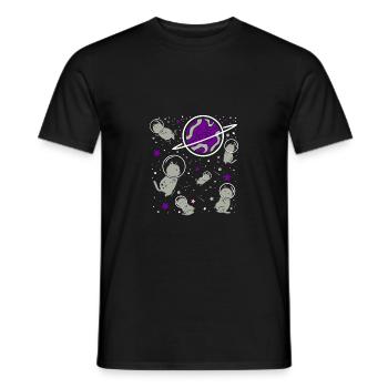 Graysexuelle Katze im Weltraum Graysexual Pride - Männer T-Shirt - Schwarz - Vorne - AI Model Male 178 light (178cm)