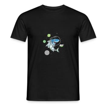 Aromantischer Hai im Weltraum - Männer T-Shirt - Schwarz - Vorne - AI Model Male 178 light (178cm)