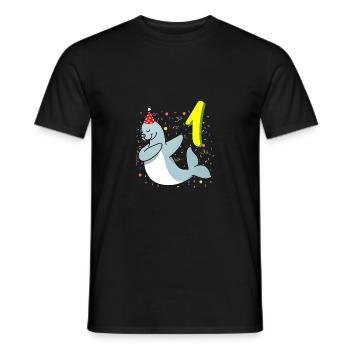 1 Jahr Alt Robbe Geburtstag - Männer T-Shirt - Schwarz - Vorne - AI Model Male 178 light (178cm)