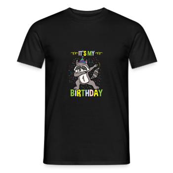 Its My 1st Birthday Waschbär - Männer T-Shirt - Schwarz - Vorne - AI Model Male 178 light (178cm)