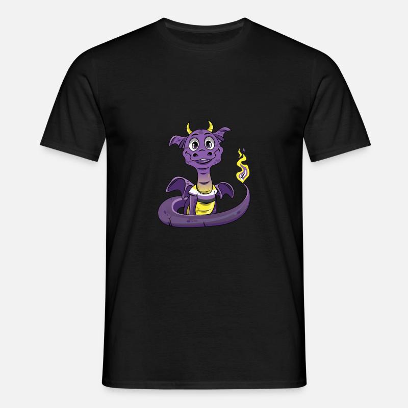 Nonbinary Pride Dragon Nonbinary - Men's T-Shirt - black