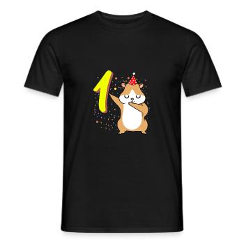 1 Jahr Alt Hamster Geburtstag - Männer T-Shirt - Schwarz - Vorne - AI Model Male 178 light (178cm)