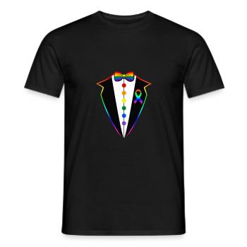 LGBT Tuxedo Gay Bachelor Party - Men's T-Shirt - black - Front - AI Model Male 178 light (178cm)
