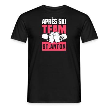 Apres Ski Team St. Anton - Ski fahren in Österreic - Männer T-Shirt - Schwarz - Vorne - AI Model Male 178 light (178cm)