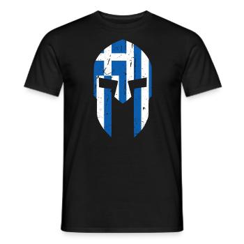 Griechenland Flagge Hellas Spartaner Geschenk - Männer T-Shirt - Schwarz - Vorne - AI Model Male 178 light (178cm)