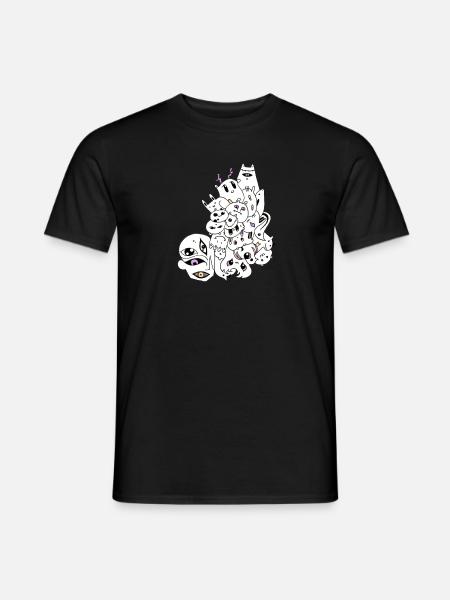 Doodle-Geister - Männer T-Shirt - Schwarz