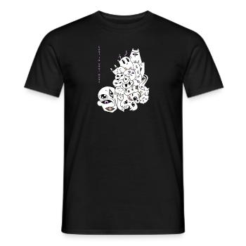 Doodle-Geister 2 - Männer T-Shirt - Schwarz - Vorne - AI Model Male 178 light (178cm)