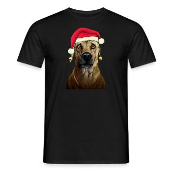 Black Mouth Cur Christmas - Black Mouth Cur - Men's T-Shirt - black - Front - AI Model Male 178 light (178cm)