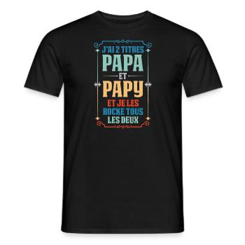 Papa & Opa Familie Vater Geschenk - Männer T-Shirt - Schwarz - Vorne - AI Model Male 178 light (178cm)