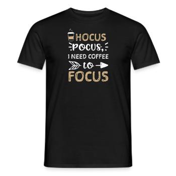 Hocus pocus, I need coffee to focus - Männer T-Shirt - Schwarz - Vorne - AI Model Male 178 light (178cm)