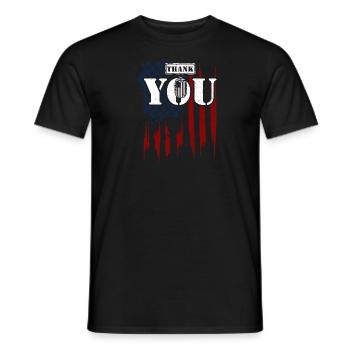 Merci - Vétéran - T-shirt homme - noir - Devant - AI Model Male 178 light (178cm)