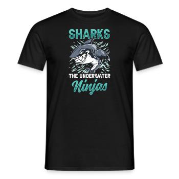 Requins les ninjas sous-marins - T-shirt homme - noir - Devant - AI Model Male 178 light (178cm)