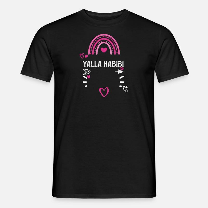 Yalla Habibi - Valentine's Day - Männer T-Shirt - Schwarz