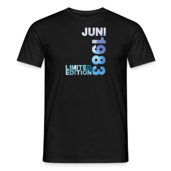 40th Birthday 40 Year Limited Edition June 1983 - Men's T-Shirt - black - Front - AI Model Male 178 light (178cm)