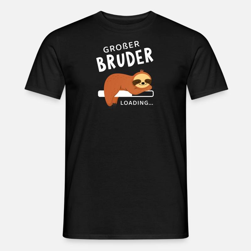 Großer Bruder Loading Faultier - Männer T-Shirt - Schwarz