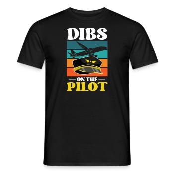 Dibs On The Pilot - Men's T-Shirt - black - Front - AI Model Male 178 light (178cm)