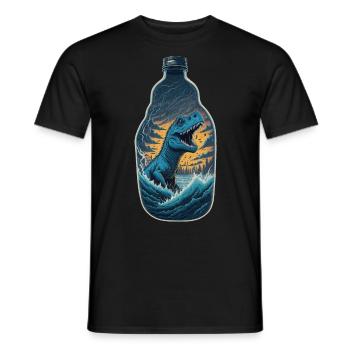 Bouteille de dinosaure T Rex - T-shirt homme - noir - Devant - AI Model Male 178 light (178cm)