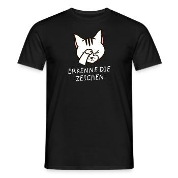 Verstehe Die Zeichen - Katze Facepalm Statement - Männer T-Shirt - Schwarz - Vorne - AI Model Male 178 light (178cm)